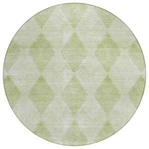 Chantille ACN539 Mint 8 ft. x 8 ft. Round Machine Washable Indoor/Outdoor Geometric Area Rug