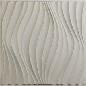 19-5/8"W x 19-5/8"H Billow EnduraWall Decorative 3D Wall Panel, Satin Blossom White (Covers 2.67 Sq.Ft.)