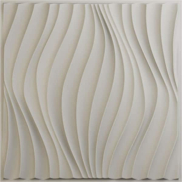 Ekena Millwork 19-5/8"W x 19-5/8"H Billow EnduraWall Decorative 3D Wall Panel, Satin Blossom White (Covers 2.67 Sq.Ft.)