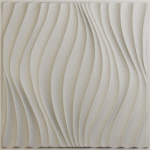 19-5/8''W x 19-5/8''H Billow EnduraWall Decorative 3D Wall Panel, Satin Blossom White (12-Pack for 32.04 Sq.Ft.)