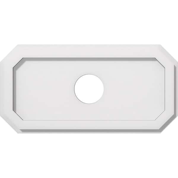 Ekena Millwork 1 in. P X 18 in. W X 9 in. H X 3 in. ID Emerald Architectural Grade PVC Contemporary Ceiling Medallion