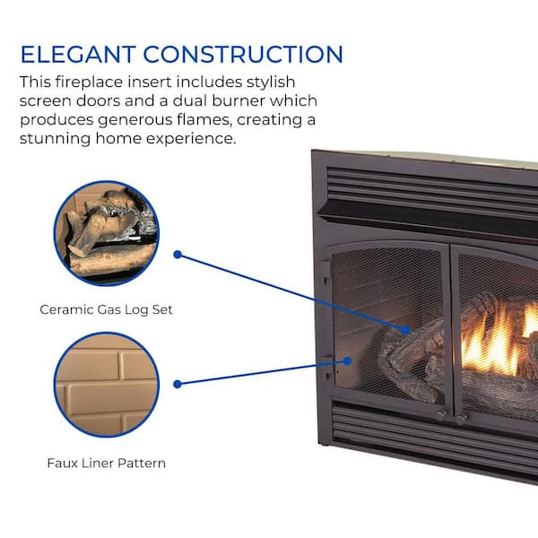 Duluth Forge Dual Fuel Ventless Gas Fireplace Insert - 32,000 BTU, T-Stat  Control Model FDF400T-ZC 170111 - The Home Depot
