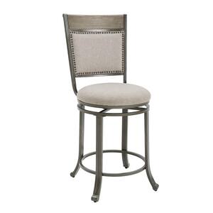 Franklin Rustic Umber and Pewter Swivel 24 in. Counter Stool