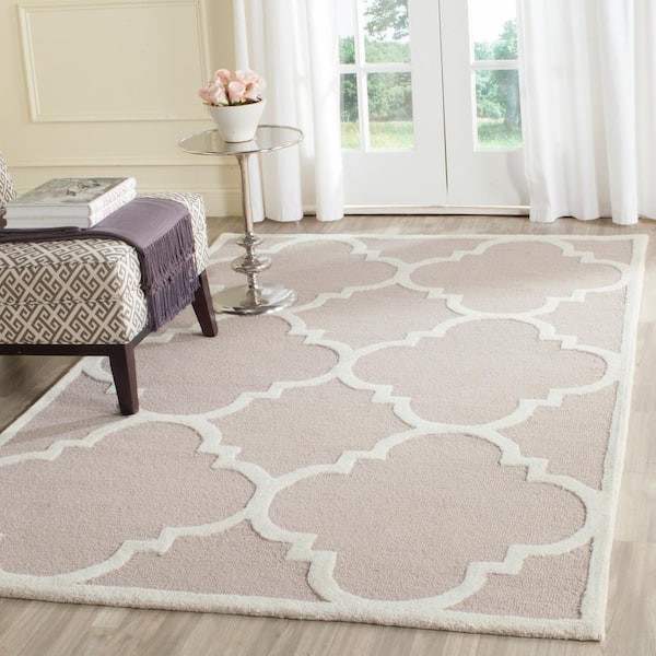 Cambridge Beige/Ivory 10 ft. x 10 ft. Square Border Geometric Quatrefoil Area Rug