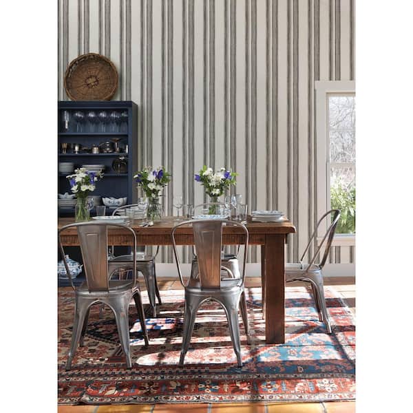 20.50 in. W x 396 in. L Charcoal Loom Spun Wallpaper Sample