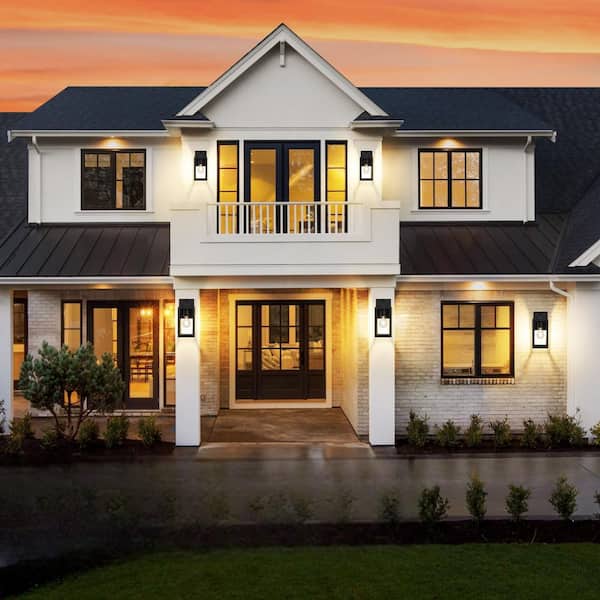 2-Pack Upgraded Motion Sensor  Outdoor Wall Light Fixtures, Black