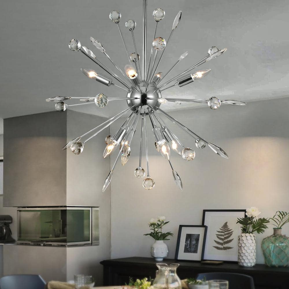 Calzada 8-Light Chrome Crystal Sputnik Chandelier
