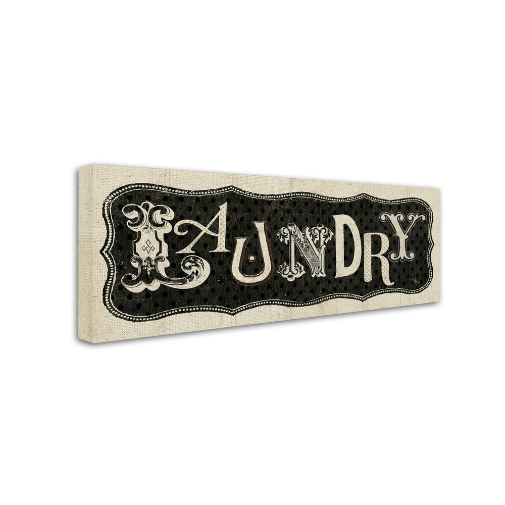 Black and White Canvas Laundry Sign Art