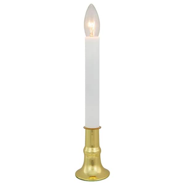 Northlight Single Light Window Candle with Timer-9 in. -White and Gold-Set of 4