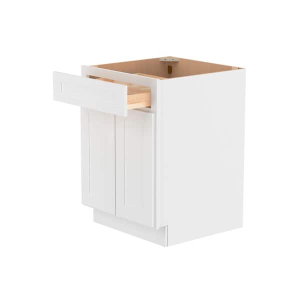 24 in. W 24 in. H 34.5 in. D Ready to Assemble Plywood Base Kitchen Cabinet in Painted White with 2 Door
