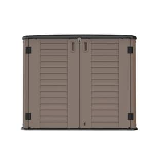 50 in. W x 29 in. D x 41 in. H HDPE Outdoor Storage Cabinet in Coffee (Shelves Not Included)