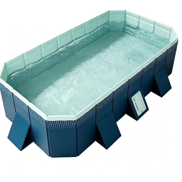 113 in. x 66 in. Foldable Rectangular Non-Inflatable Kids' and Adults' Outdoor Swimming Kiddie Pool