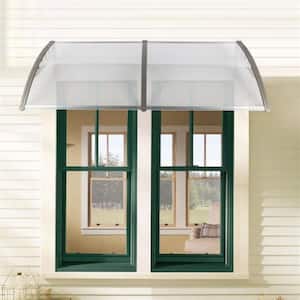 6.6 ft. L x 3 ft. W Brown Household Application Door and Window Awnings, Black Frame for Domestic Canopy