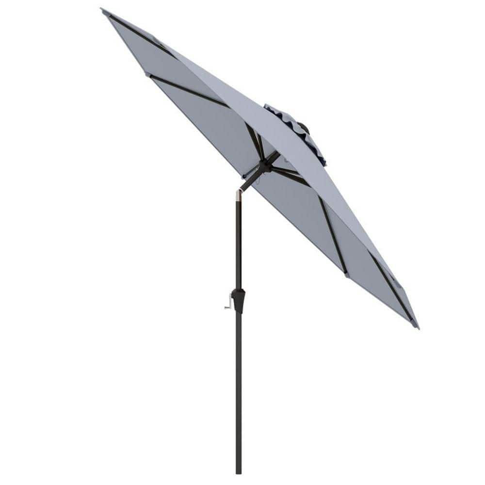 9 ft. Outdoor Market Patio Umbrella in Gray with Push Button Tilt Crank Lift Without Weight Base price history on PriceWatchPro