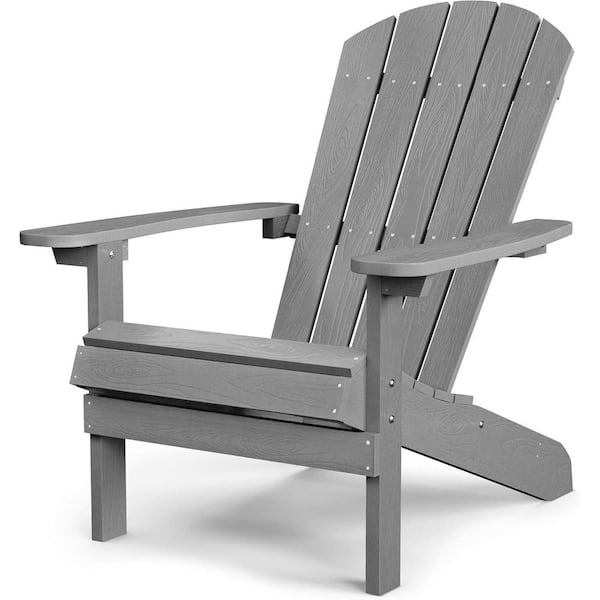 Unbranded Grey Weather Resistant Plastic Adirondack Chair (1-Pack)