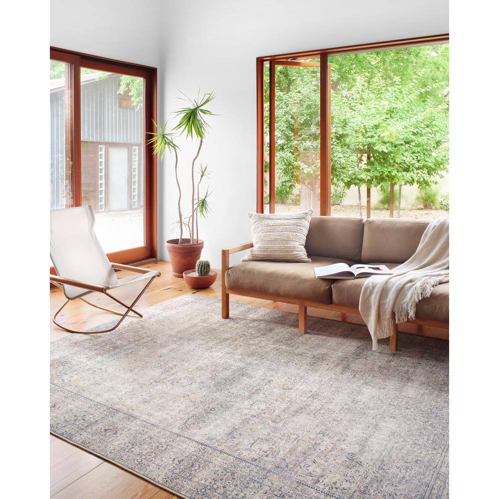 Gray and Charcoal Oriental Easy Care Area Rug 2' x 5'