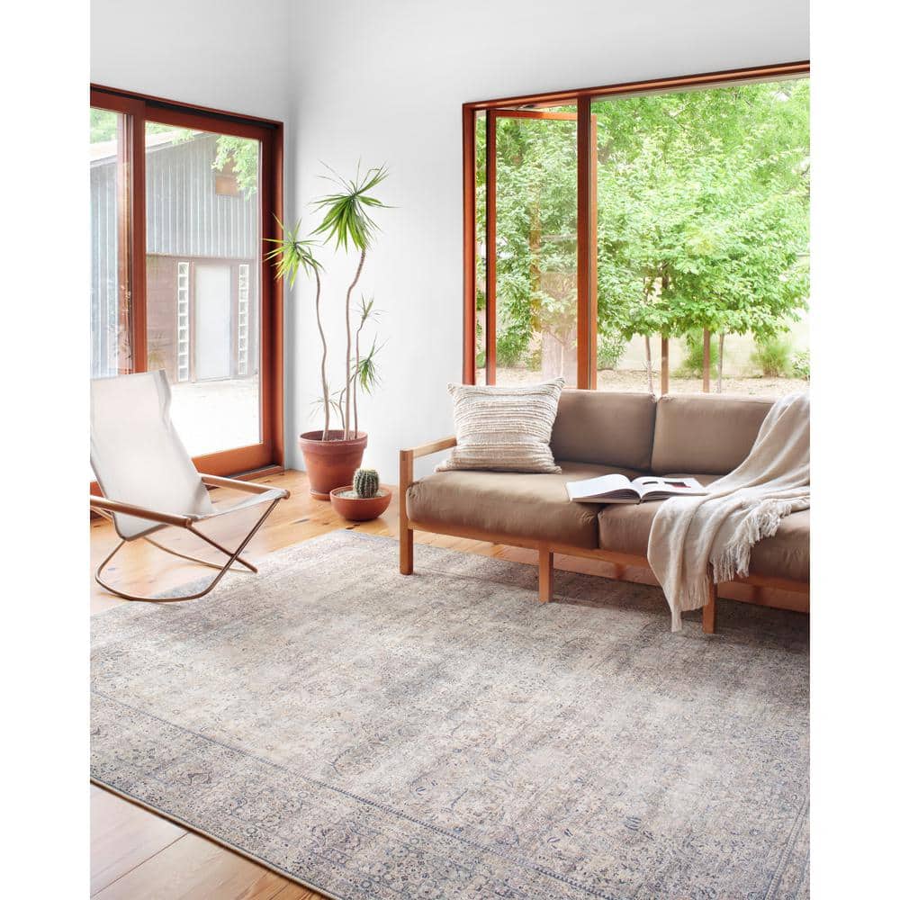Wynter Silver Charcoal Oriental Low Pile Area Rug 7'-6" x 9'-6"