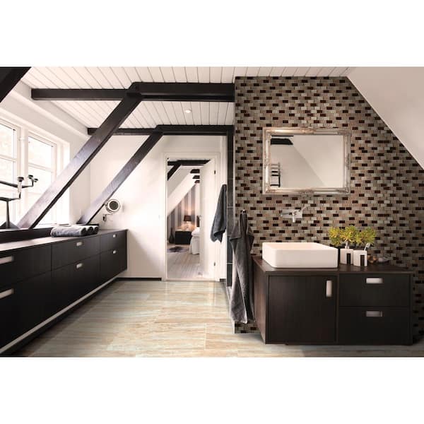 Pietra Sand 12 in. x 24 in. Polished Porcelain Travertine Look Floor and Wall Tile (16 sq. ft./Case)