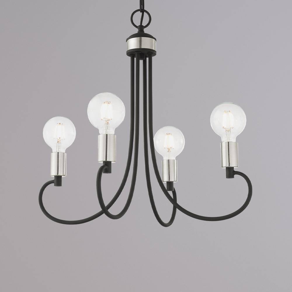Black Crystal Mini 4-Light Candle Chandelier