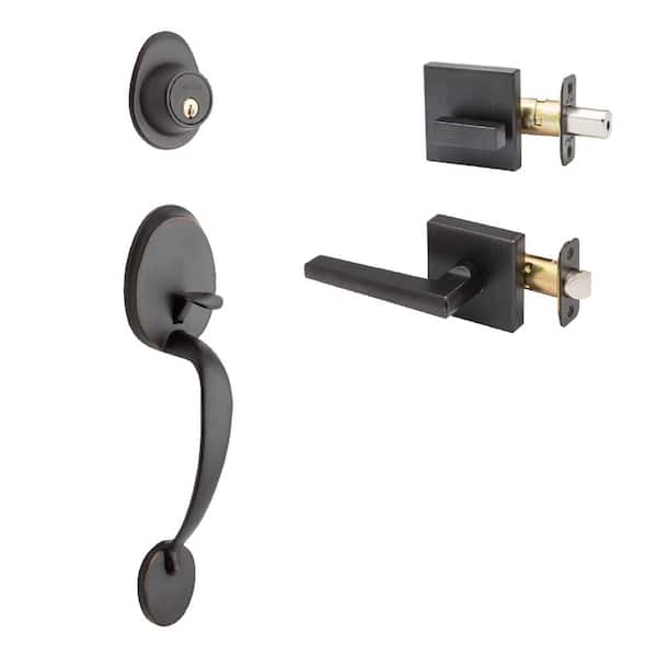 Colonial Tuscan Bronze Door Handleset and Verona Handle Trim