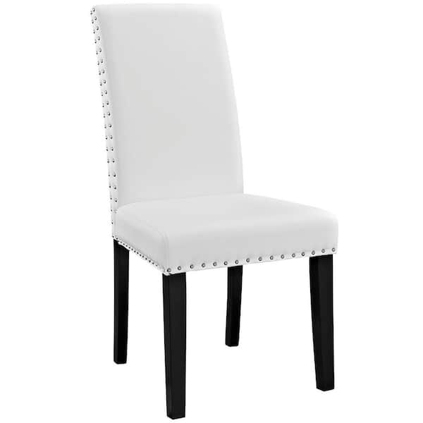 MODWAY White Parcel Dining Vinyl Side Chair