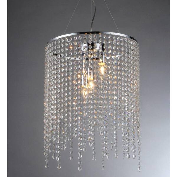 Warehouse of Tiffany Falls 3-Light Crystal Chandelier with Shade