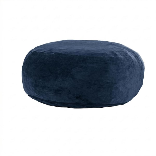 59.06 in. W Blue Flannel Large Bean Bag for Living Room, Bedroom