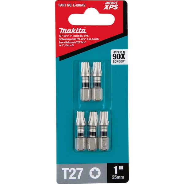 Makita Impact XPS T27 TORX 1 in. Insert Bit (5-Pack) E-00642 - The