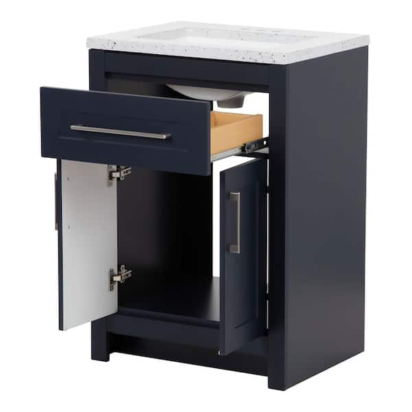 Home Decorators Collection Clady 25 in. Single Sink Deep Blue Bath