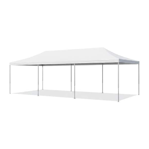 10 ft. x 30 ft. White Canopy Tent Outdoor Gazebo without Sidewalls for Wedding Party