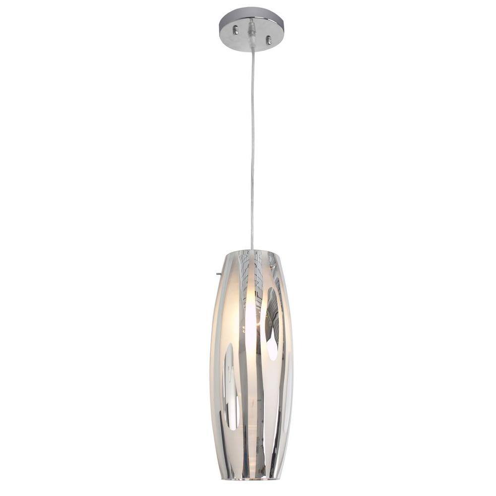 Chroman Empire 22" Mini Pendant with Smoke Chrome Glass