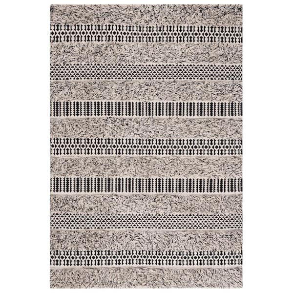 SAFAVIEH Natura Black/Ivory 8 ft. x 10 ft. Abstract Native American Area Rug