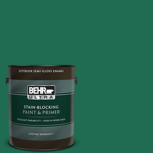 BEHR ULTRA 1 gal. #P430-7 Sparkling Emerald Semi-Gloss Enamel Exterior Paint & Primer