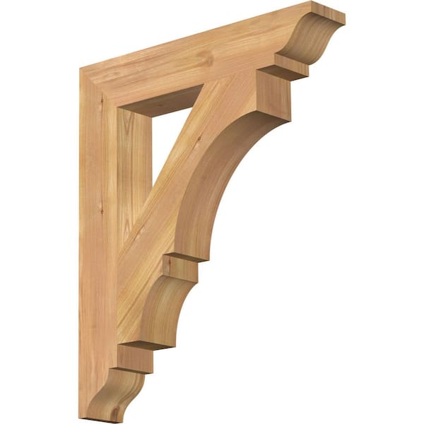 Ekena Millwork 3.5 in. x 24 in. x 20 in. Western Red Cedar Balboa Traditional Smooth Bracket