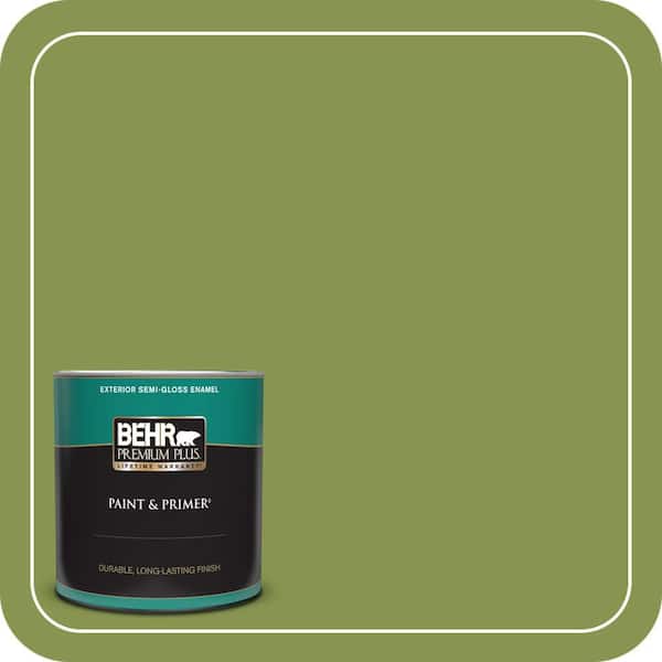 BEHR PREMIUM PLUS 1 qt. #M350-6 Frog Semi-Gloss Enamel Exterior Paint & Primer