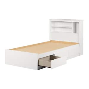 Gramercy White Particle Board Frame Twin Panel Bed with Headboard