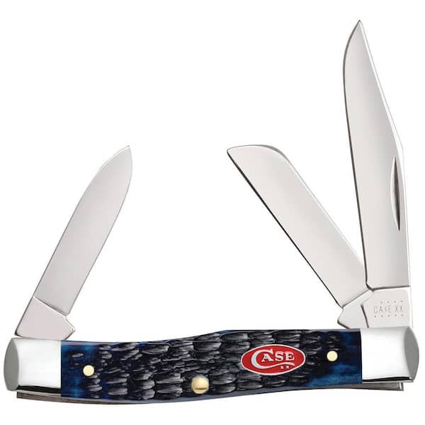 W. R. Case & Sons Cutlery Co Navy Blue Bone Rogers Jig Medium Stockman Pocket Knife