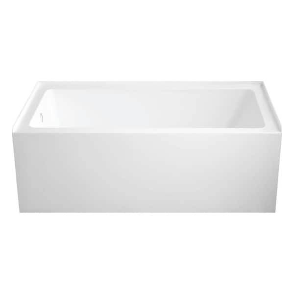 Oriel 60 in. Acrylic Left Drain Rectangular Alcove Bathtub in White