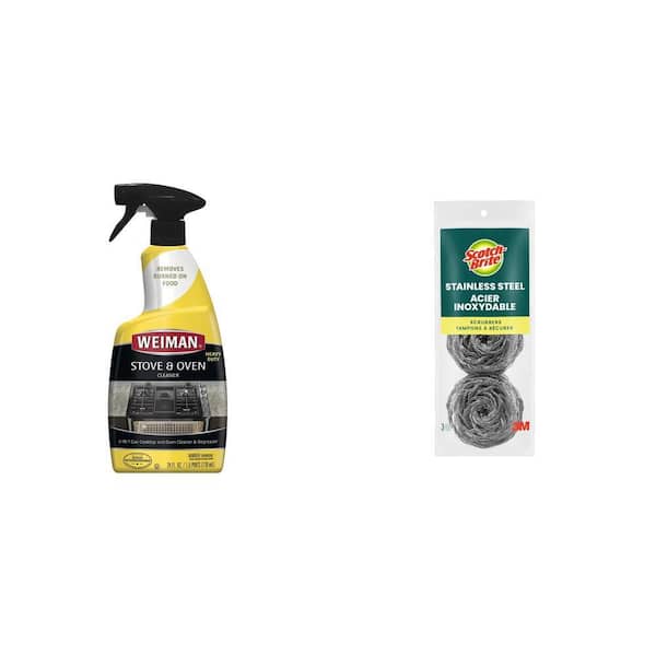24 oz. Weiman Stove and Oven Heavy Duty Cleaner with Stainless Steel Scrubbing Pad (3-Pack)