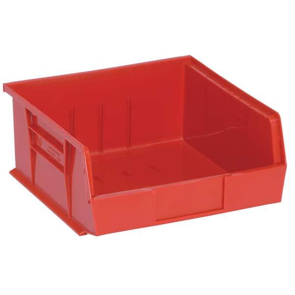 QUANTUM STORAGE SYSTEMS Ultra Series Stack and Hang 6 Gal. Storage Bin in Red (6-Pack)