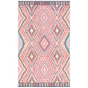 Marbella Red/Gold 5 ft. x 8 ft. Tribal Geometric Area Rug