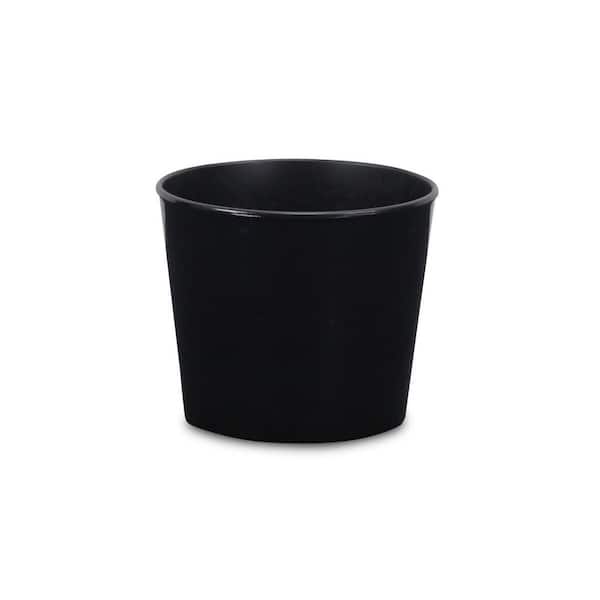 72 gal. Black Indoor Plastic Round Planter with Weather Resistance (6 in. L x 6 in. W x 5 in. H) 1-Pack