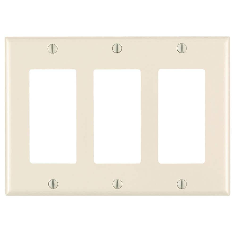 UPC 078477276600 product image for 3-Gang Light Almond Decora/Rocker Plastic Standard Wall Plate (1-Pack) 80411-T | upcitemdb.com