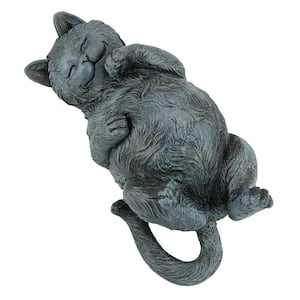 5 in. H Playful Cat on Back Statue