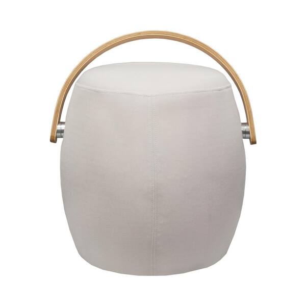 Mod Made Bucket Beige Fabric Ottoman Stool Chair