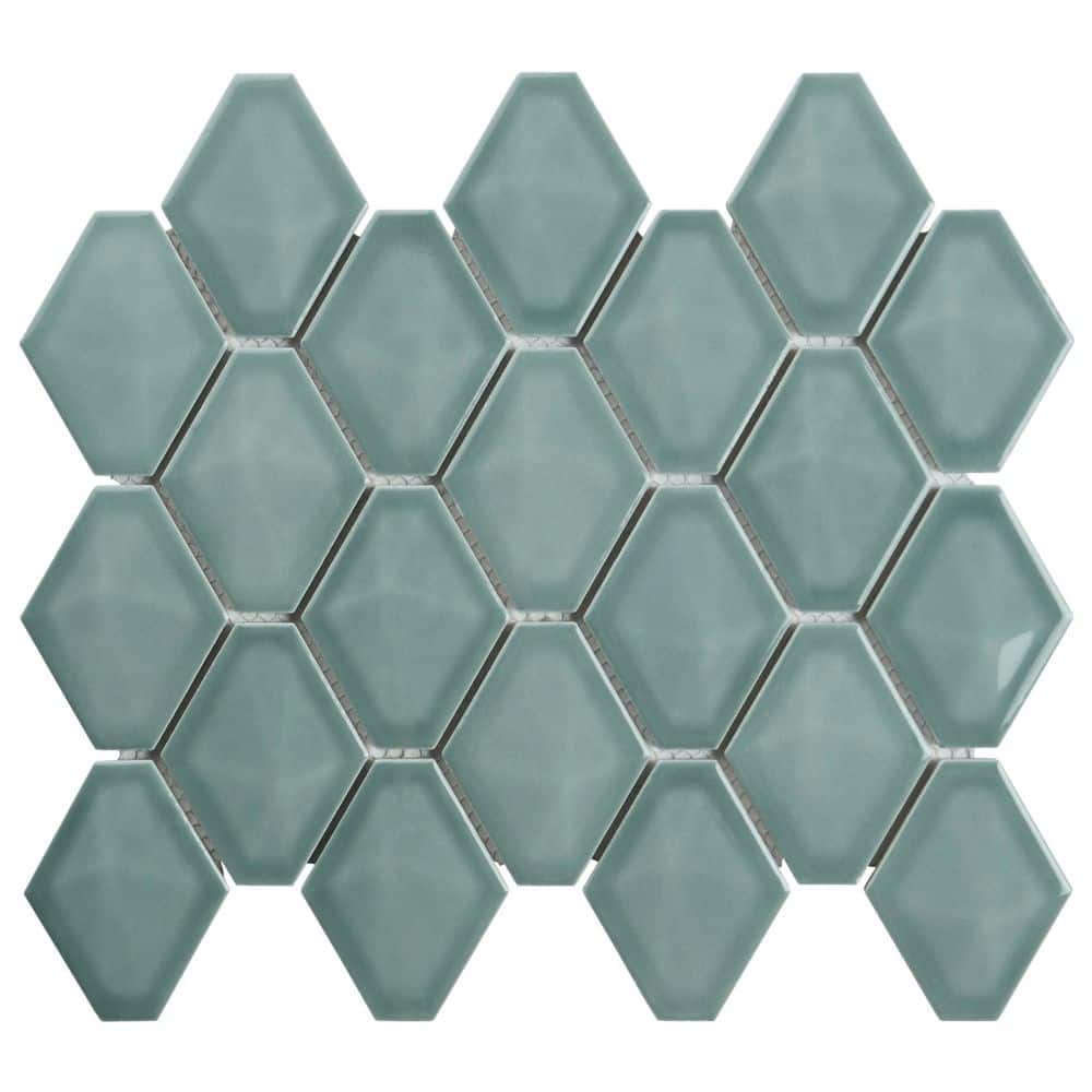 Medley Diamond Marine Blue 4 in. x 0.39 in. Glossy Ceramic Mosaic Wall Tile Sample price history on PriceWatchPro