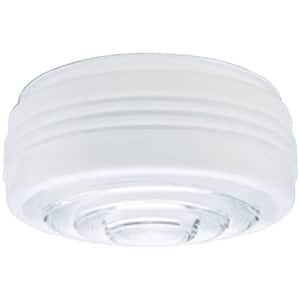 4-1/4 in. White and Clear Drum Shade with 10 in. Fitter and 11 in. Width