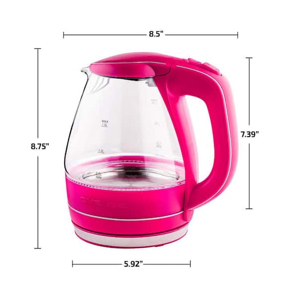 Ovente Electric Glass Kettle - 1.5 Liters - Pink