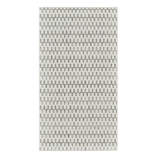 Cream, Beige 3 ft. x 5 ft. Woven Geometric Polypropylene Rectangle Indoor/Outdoor Area Rug