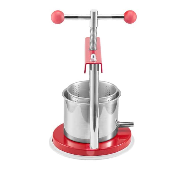 0.44 Gal. Fruit Wine Press, 2 Stainless Steel Barrels, Cider Apple Grape Tincture Honey Olive Oil Making Press for Home